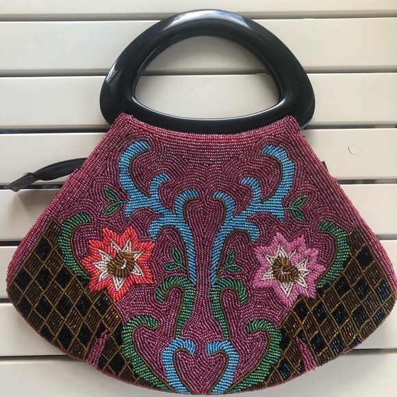 Embroidered Beaded Handbag - Multicolor - Picture 2 of 2